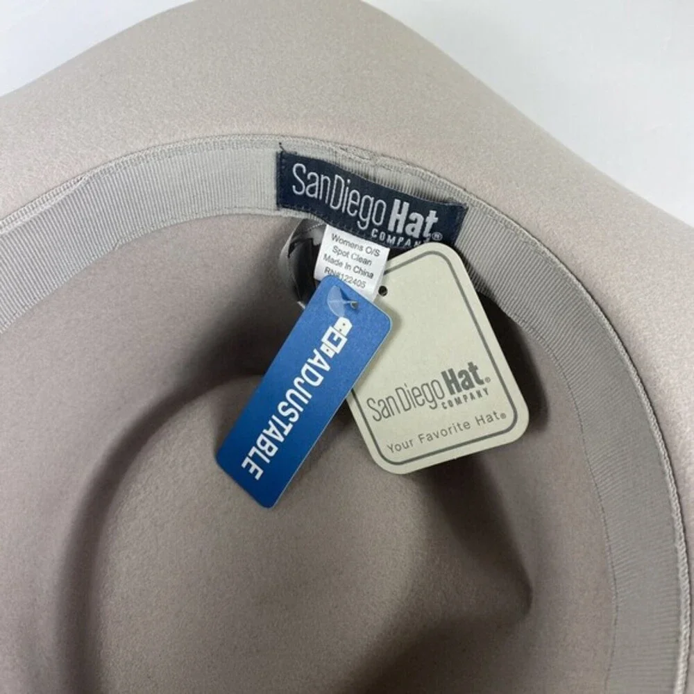 San‎ Diego Hat Company Wool Fedora Hat Gray Tassel Hard Shell Boho Western